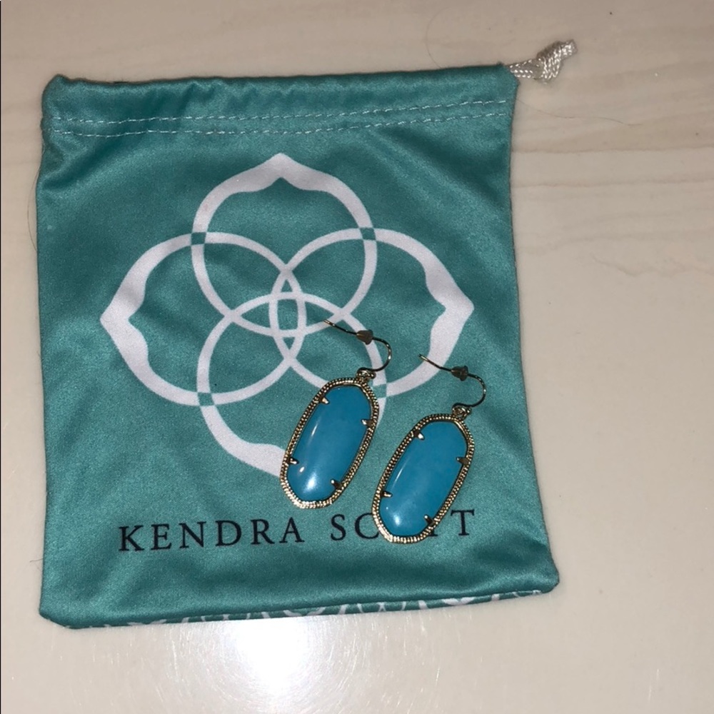 Kendra Scott turquoise and gold drop earrings